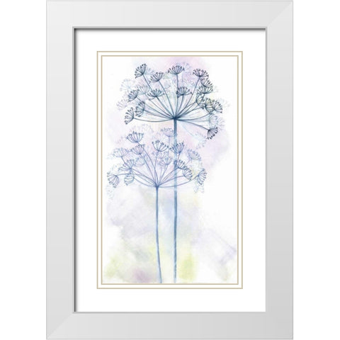 Wish Floral White Modern Wood Framed Art Print with Double Matting by P.S. Art Studios