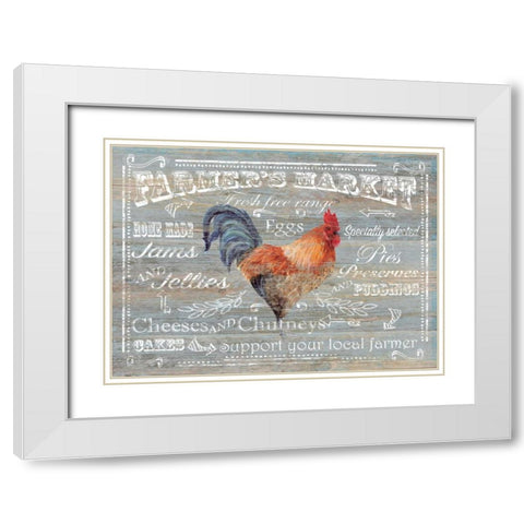 Farmers Market White Modern Wood Framed Art Print with Double Matting by P.S. Art Studios