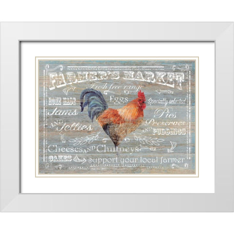 Farmers Market White Modern Wood Framed Art Print with Double Matting by P.S. Art Studios