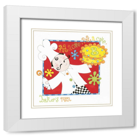 Pat a Cake White Modern Wood Framed Art Print with Double Matting by P.S. Art Studios