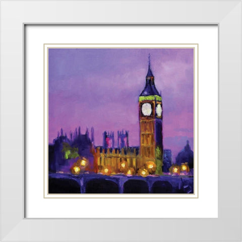 City Site White Modern Wood Framed Art Print with Double Matting by P.S. Art Studios