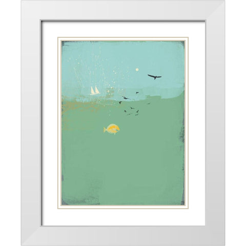 Abstract I  White Modern Wood Framed Art Print with Double Matting by P.S. Art Studios