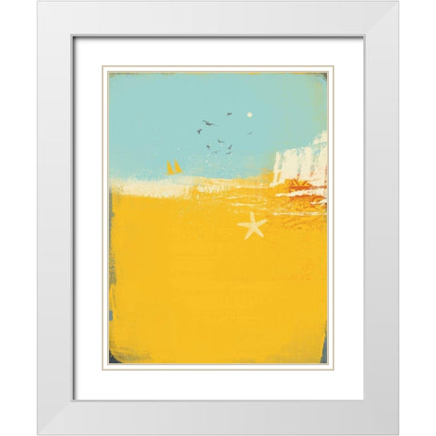 Abstract III White Modern Wood Framed Art Print with Double Matting by P.S. Art Studios