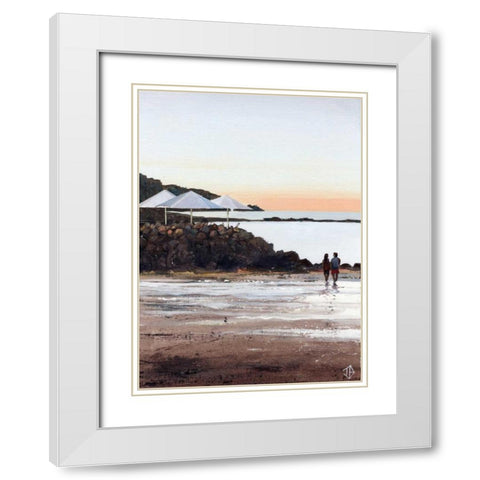 Beach Retreat White Modern Wood Framed Art Print with Double Matting by P.S. Art Studios