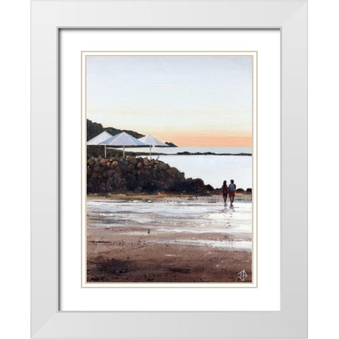 Beach Retreat White Modern Wood Framed Art Print with Double Matting by P.S. Art Studios
