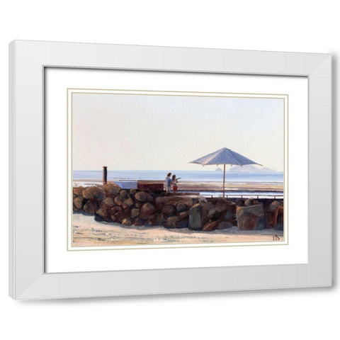 Pier View White Modern Wood Framed Art Print with Double Matting by P.S. Art Studios