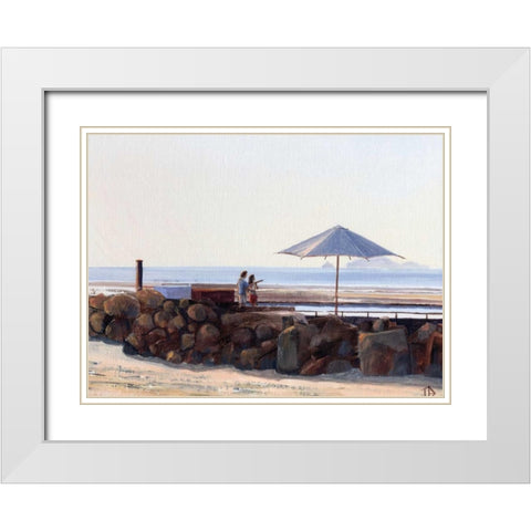 Pier View White Modern Wood Framed Art Print with Double Matting by P.S. Art Studios