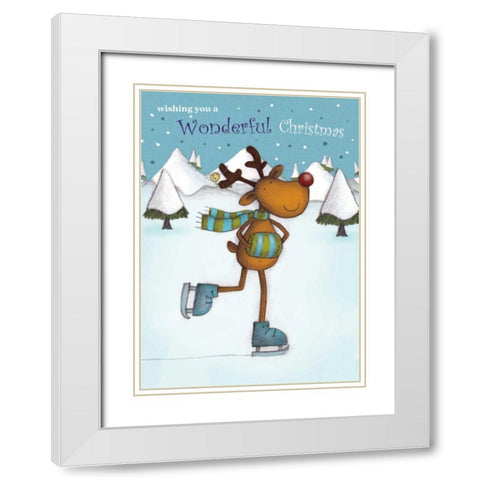 Wonderful Christmas White Modern Wood Framed Art Print with Double Matting by P.S. Art Studios