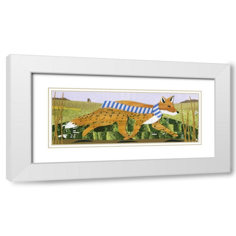 Fox White Modern Wood Framed Art Print with Double Matting by P.S. Art Studios