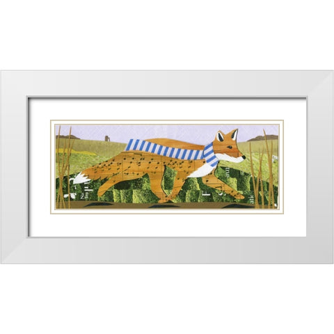 Fox White Modern Wood Framed Art Print with Double Matting by P.S. Art Studios