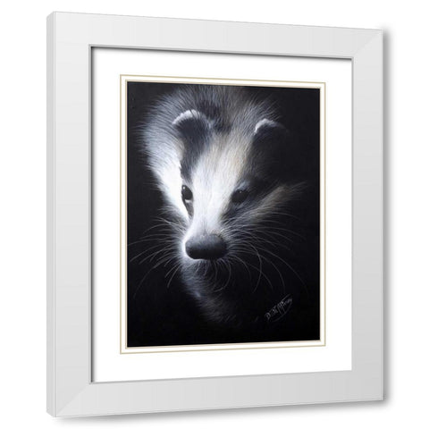Skunk White Modern Wood Framed Art Print with Double Matting by P.S. Art Studios