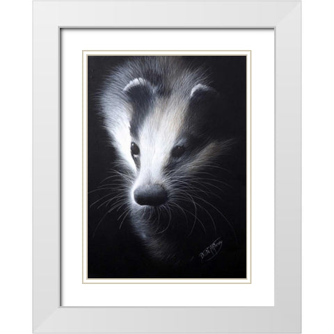Skunk White Modern Wood Framed Art Print with Double Matting by P.S. Art Studios