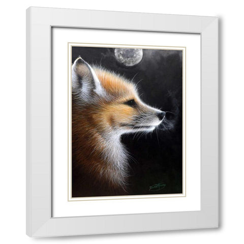 Fox White Modern Wood Framed Art Print with Double Matting by P.S. Art Studios