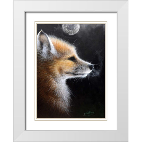 Fox White Modern Wood Framed Art Print with Double Matting by P.S. Art Studios
