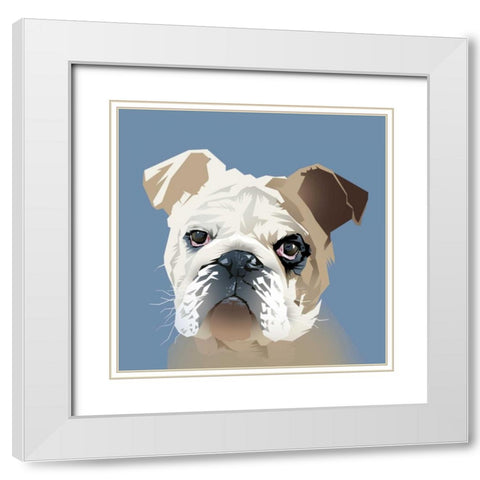 Dog White Modern Wood Framed Art Print with Double Matting by P.S. Art Studios