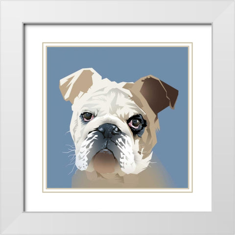 Dog White Modern Wood Framed Art Print with Double Matting by P.S. Art Studios