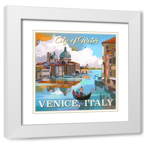 Venice, Italy White Modern Wood Framed Art Print with Double Matting by P.S. Art Studios