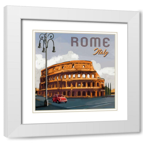 Rome White Modern Wood Framed Art Print with Double Matting by P.S. Art Studios