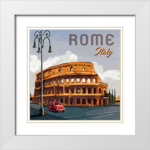 Rome White Modern Wood Framed Art Print with Double Matting by P.S. Art Studios