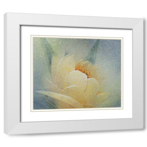 Sweet Floral White Modern Wood Framed Art Print with Double Matting by P.S. Art Studios