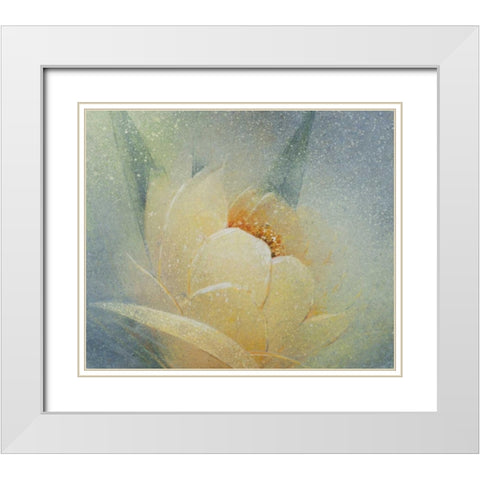 Sweet Floral White Modern Wood Framed Art Print with Double Matting by P.S. Art Studios