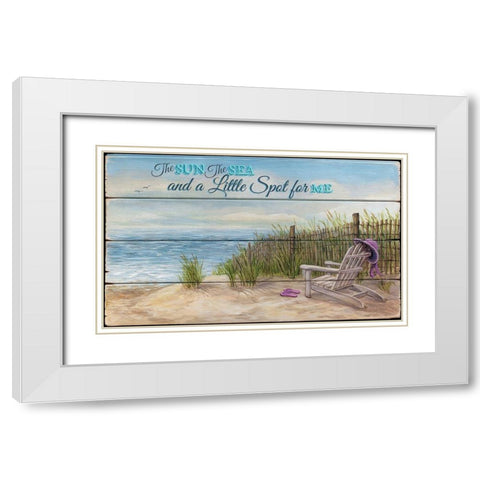 The Sun, The Sea White Modern Wood Framed Art Print with Double Matting by P.S. Art Studios