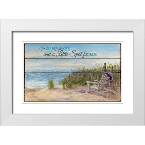 The Sun, The Sea White Modern Wood Framed Art Print with Double Matting by P.S. Art Studios