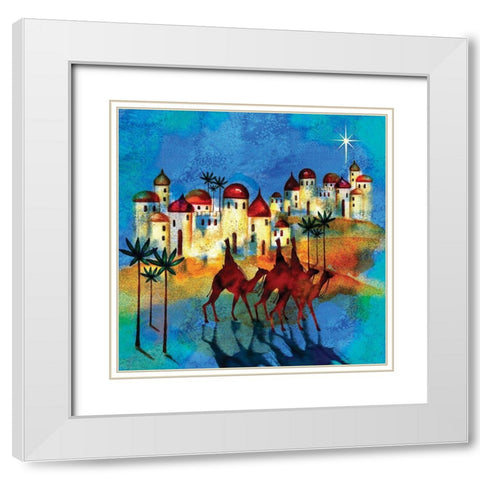 Three Wisemen White Modern Wood Framed Art Print with Double Matting by P.S. Art Studios