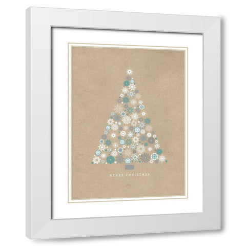 Merry Christmas White Modern Wood Framed Art Print with Double Matting by P.S. Art Studios