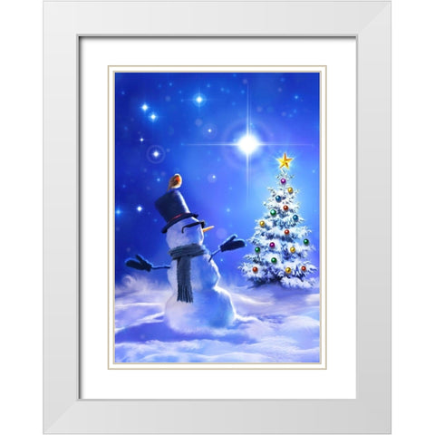 A Star White Modern Wood Framed Art Print with Double Matting by P.S. Art