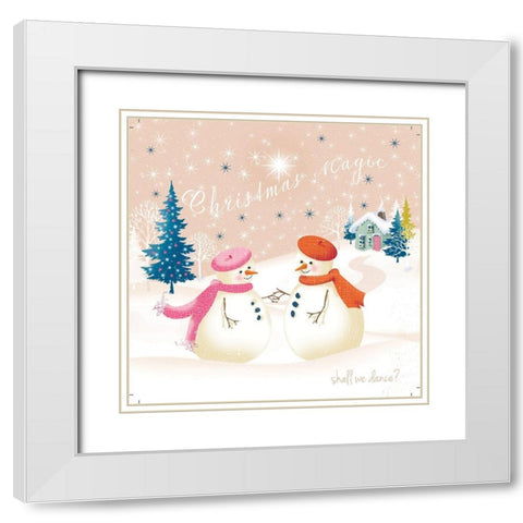 Christmas Village II White Modern Wood Framed Art Print with Double Matting by P.S. Art