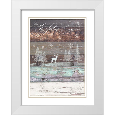 The Festive Season White Modern Wood Framed Art Print with Double Matting by P.S. Art