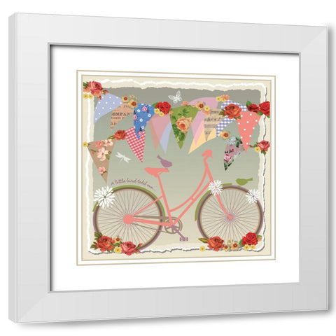 A Little Bird Told Me White Modern Wood Framed Art Print with Double Matting by P.S. Art