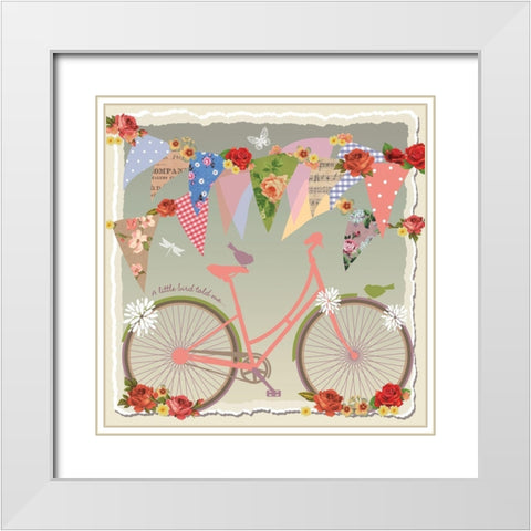 A Little Bird Told Me White Modern Wood Framed Art Print with Double Matting by P.S. Art