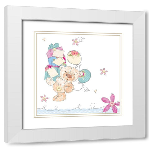 Bearing Gifts White Modern Wood Framed Art Print with Double Matting by P.S. Art