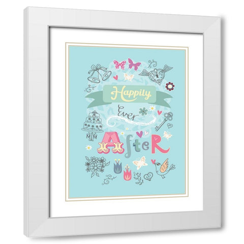 Happily Ever After White Modern Wood Framed Art Print with Double Matting by P.S. Art
