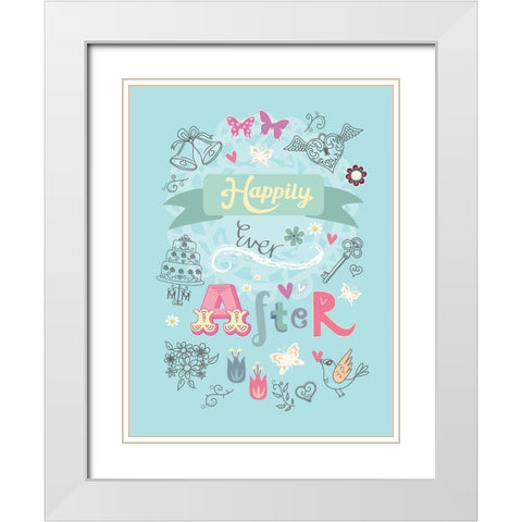 Happily Ever After White Modern Wood Framed Art Print with Double Matting by P.S. Art