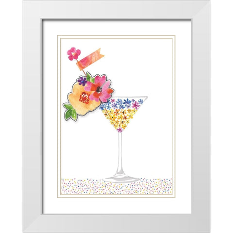 Party Time White Modern Wood Framed Art Print with Double Matting by P.S. Art