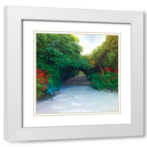 Serenity Path White Modern Wood Framed Art Print with Double Matting by P.S. Art