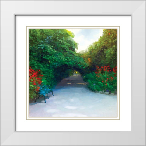 Serenity Path White Modern Wood Framed Art Print with Double Matting by P.S. Art