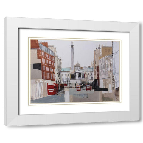 Cityscape White Modern Wood Framed Art Print with Double Matting by P.S. Art
