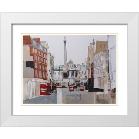 Cityscape White Modern Wood Framed Art Print with Double Matting by P.S. Art