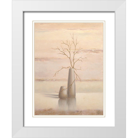 Still Life II White Modern Wood Framed Art Print with Double Matting by P.S. Art