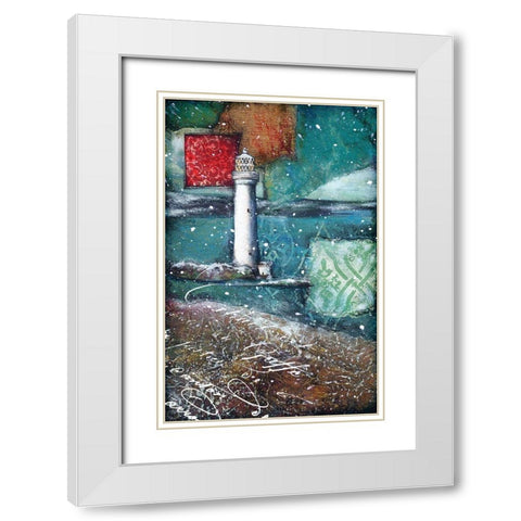 Lighthouse II White Modern Wood Framed Art Print with Double Matting by P.S. Art