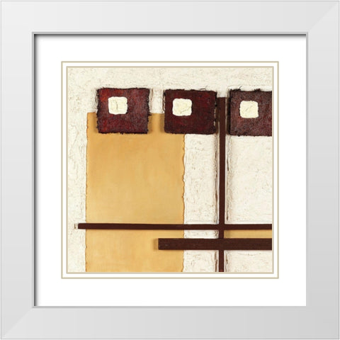 Contemporary Cinnamon White Modern Wood Framed Art Print with Double Matting by P.S. Art
