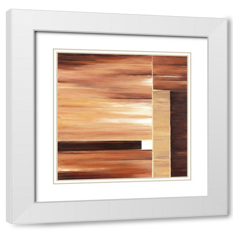 Contemporary Cinnamon II White Modern Wood Framed Art Print with Double Matting by P.S. Art