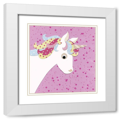 Unicorn White Modern Wood Framed Art Print with Double Matting by P.S. Art