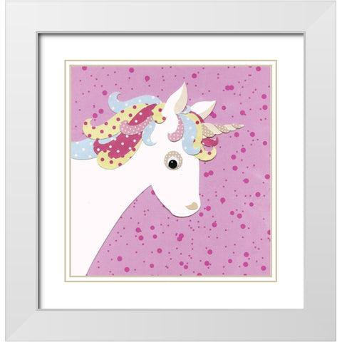 Unicorn White Modern Wood Framed Art Print with Double Matting by P.S. Art