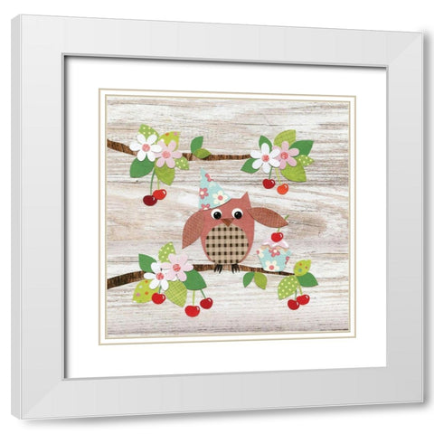 Owl White Modern Wood Framed Art Print with Double Matting by P.S. Art