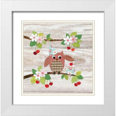 Owl White Modern Wood Framed Art Print with Double Matting by P.S. Art